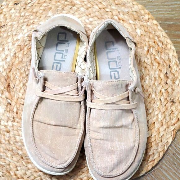 Hey Dude Sparkling Rose Gold  Shoes, Size 6W/7Y - Picture 8 of 9